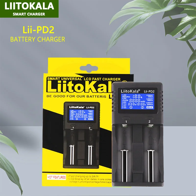 LiitoKala Lii-S12 Lii-S8 Lii-PD4 Lii-PD2 Lii-500S 3.7V 18650 18350 Battery Charger Auto-Polarity Detect 26650 21700 1.2V AA AAA