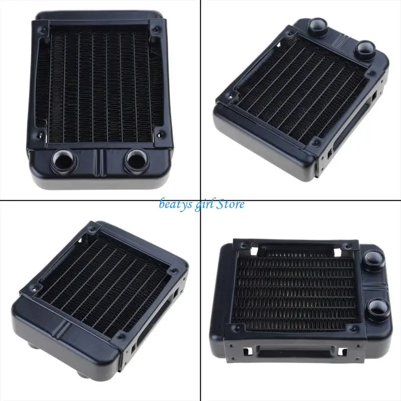 C7AB DIY Liquid Cooling System High-Density Fins 8-Row Tubes Aluminum Radiator for Computer Water Cooling System 90mm/3.54in