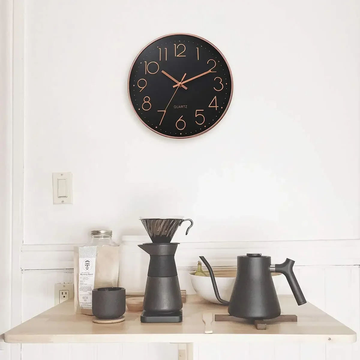 Reloj de pared de 8 pulgadas, fรกcil de leer, clรกsico, elegante, moderno, silencioso, de cuarzo, para sala de estar, dormitorio, oficina, estudio