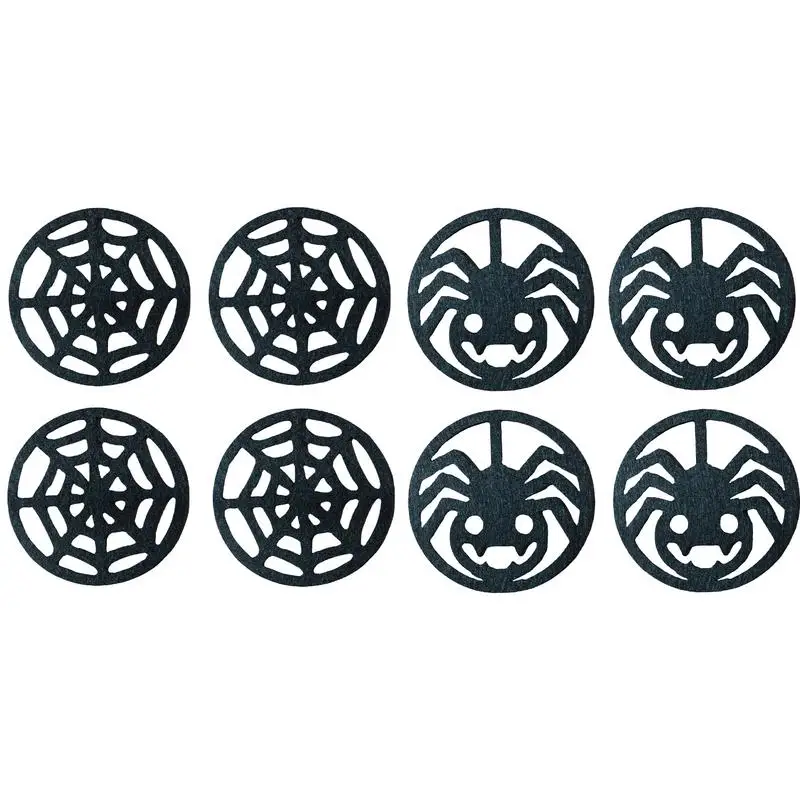 Coasters For Drinks Absorbent 4Pcs Spider Web Cup Mat Non-Slip Water-absorbent Halloween Decorations Gifts For Gothic Home decor