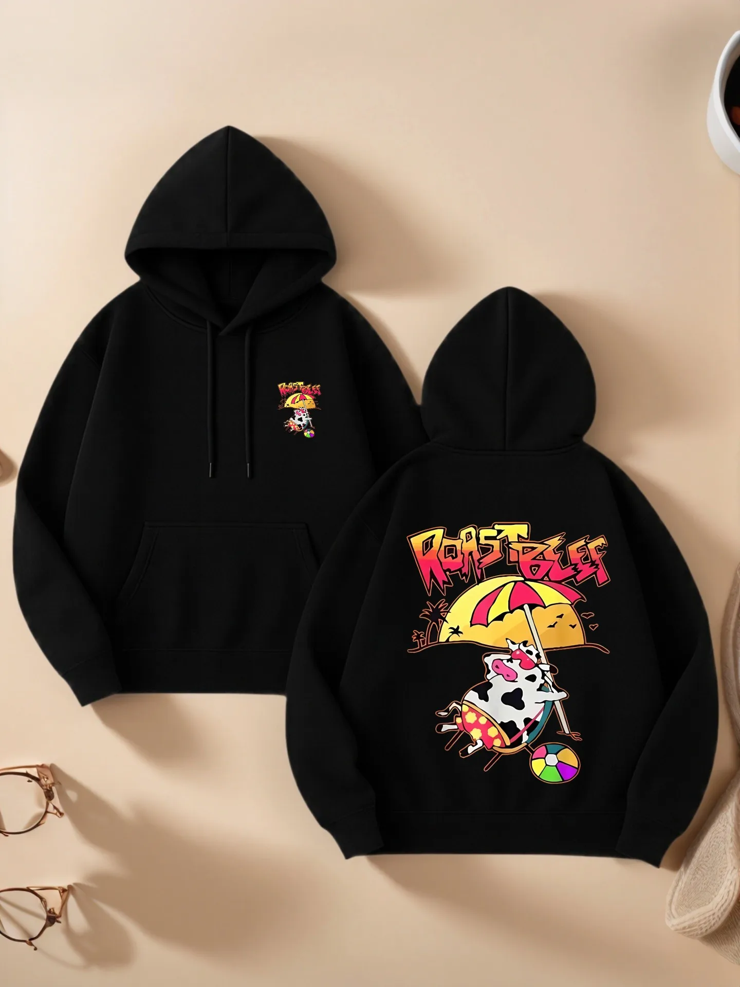 

Женская толстовка с графическим рисунком, мультяшный принт, повседневный эстетический стиль, мягкая ткань, повседневная повседневная одежда, для молодых мужчин