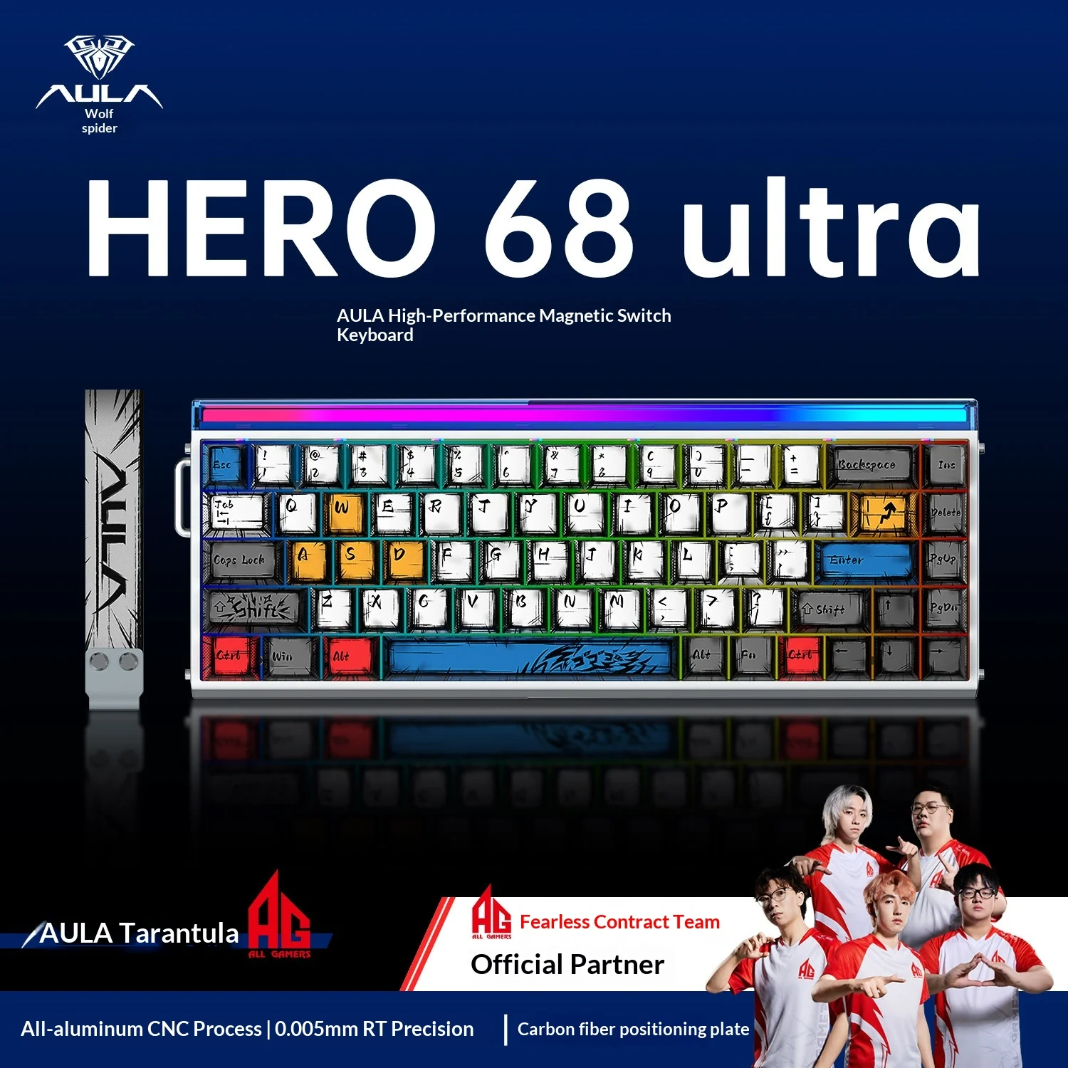 

AULA Hero68Ultra Gaming Keyboard Esports Aluminum Slug Magnetic Axis Keyboard High Performance Gaming Wired Magneto Axis Gaming