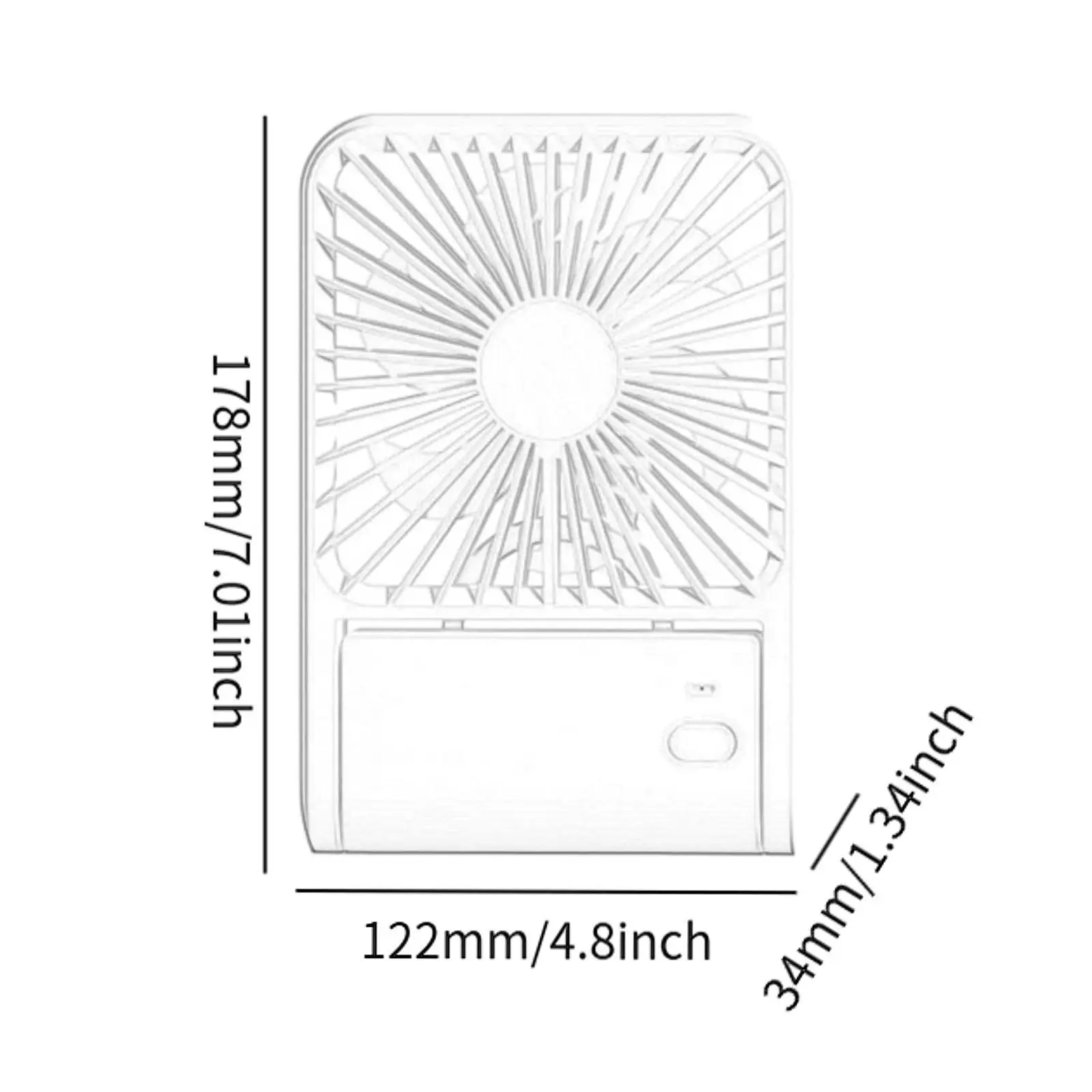 مروحة مكتب صغيرة متعددة الأغراض قابلة لإعادة الشحن 3 سرعات قابلة للتعديل، مروحة شخصية محمولة مدمجة للمنزل والسفر ومكتب السيارة وسطح المكتب