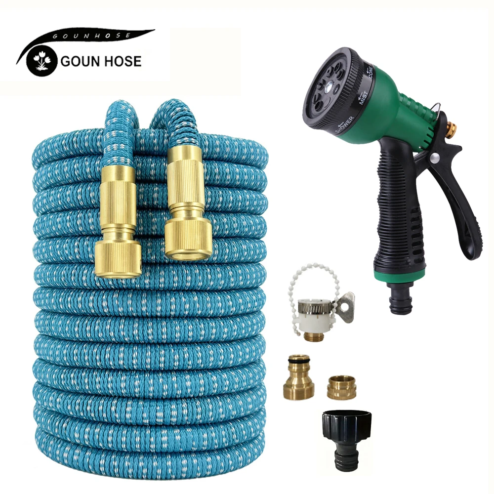 

GOUN HOS Garden Watering Hose, Expandable Bimetallic Joint Garden Farm Irrigation Hose Car Wash High-Pressure Water Gun Watering