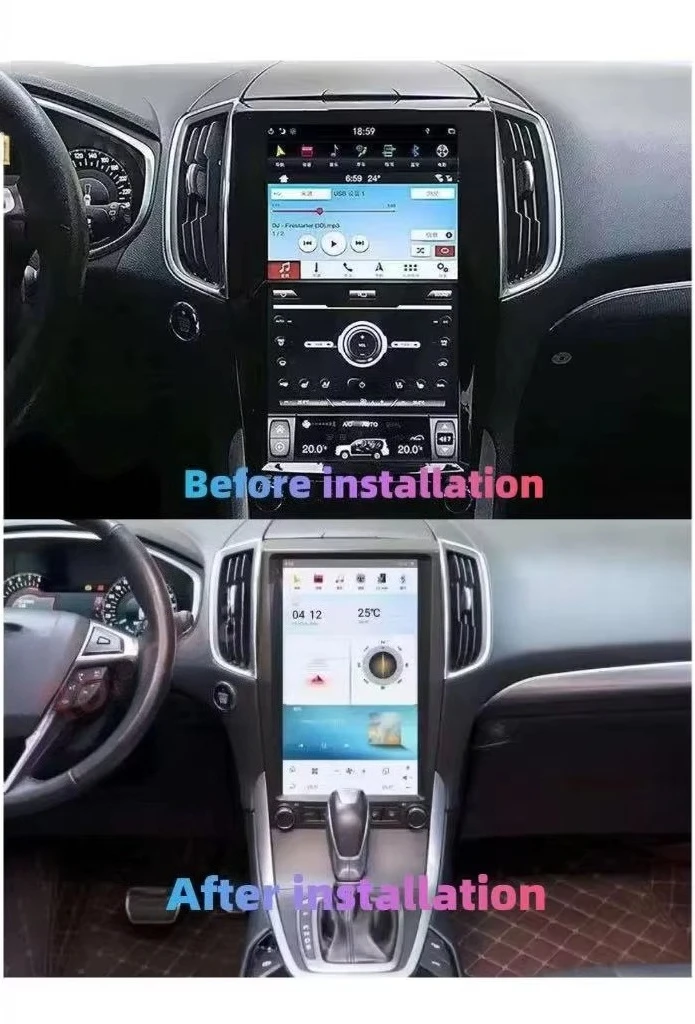13.6 Inch Android Car Stereo Navigation for Edge 2015-2019 - Support CarPlay WiFi Mirror Link  Video