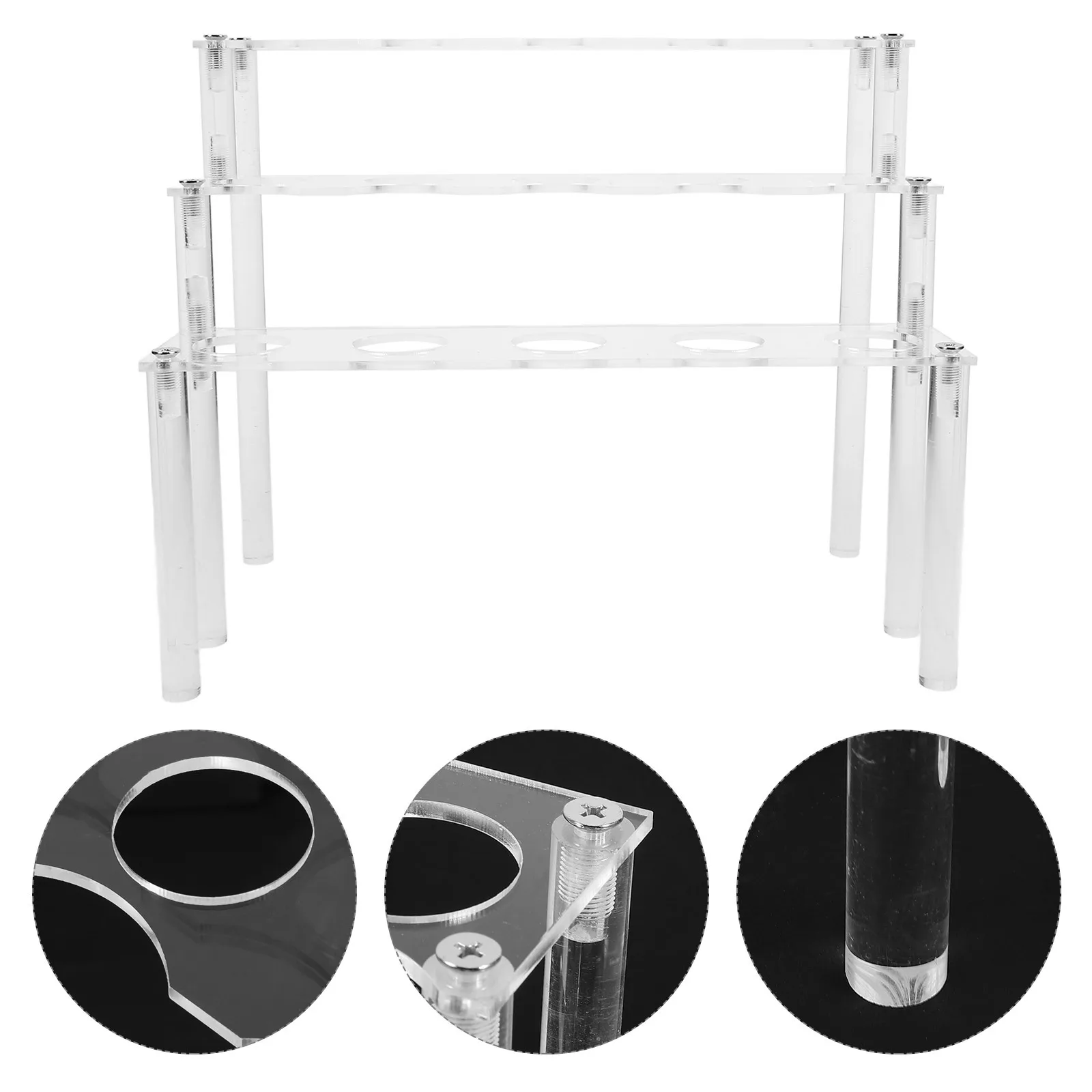 

Ice Cream Cone Holder Transparent Acrylic 15 Hole Display Stand Party Snack Serving Rack Ice Cream Cone Display Holder