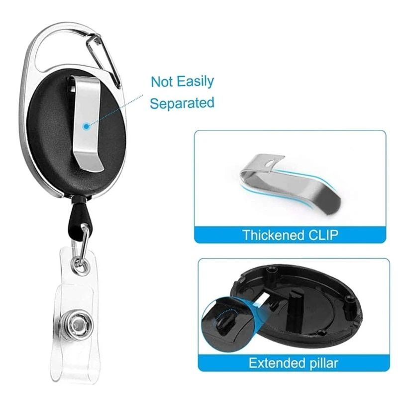オフィススタッフのための格納式リール付きの格納式ストラップカードバッジホルダー
