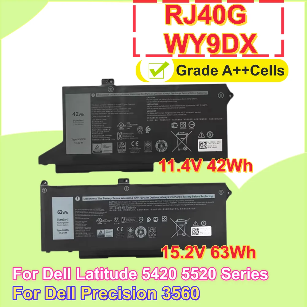 Factory Direct WY9DX RJ40G Laptop Battery For Dell Latitude 5420 5520 Precision 3560 OEM Part 01K2CF M033W