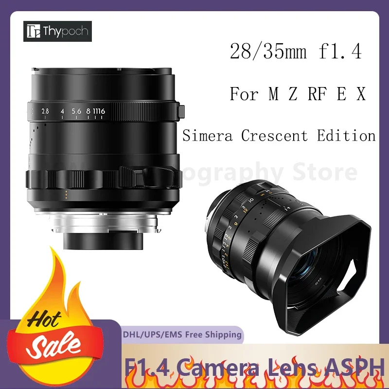 

Thypoch Simera 28 мм F1.4 35 F1.4 Asph Широкоугольный объектив с быстрым фокусом и высоким указателем заломления Ручная фокусировка для рекламной съемки