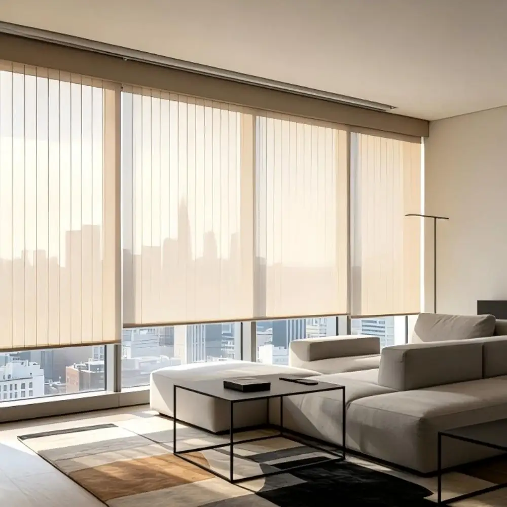 200088   Deep beige vertical Shangri La curtain