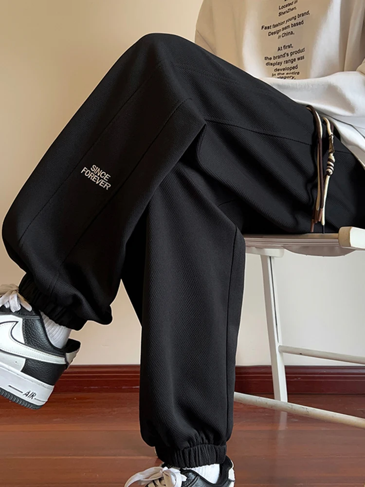 

Модные молодежные спортивные брюки свободного кроя для подростков, весна-осень, оверсайз, с манжетами, повседневные брюки-джоггеры