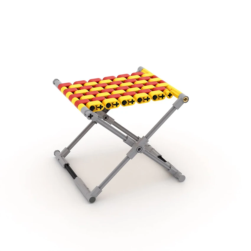Assembly Folding Stool MOC Bricks Building Blocks Beams Mechanical Flexible Chair Technology Educational Creative Toys Particles