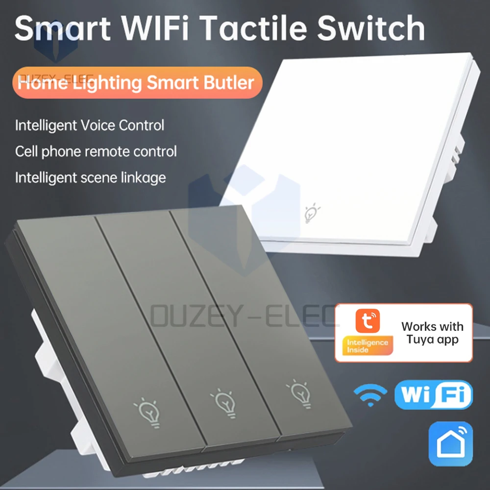 DH-313 WiFi RF433 Smart Switch Panel sterowania z aplikacją tuya Pilot zdalnego sterowania na telefon komórkowy 86 Typ przełącznika ściennego 1 2 3 Smart Life