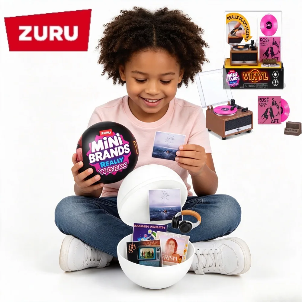 ZURU Mini Brand Vinyl-Plattenspieler Miniatur-Spielzeug Blindbox Sammlerstück Ornament Geschenk Überraschungsbox Blindbox Figur Mystery Box