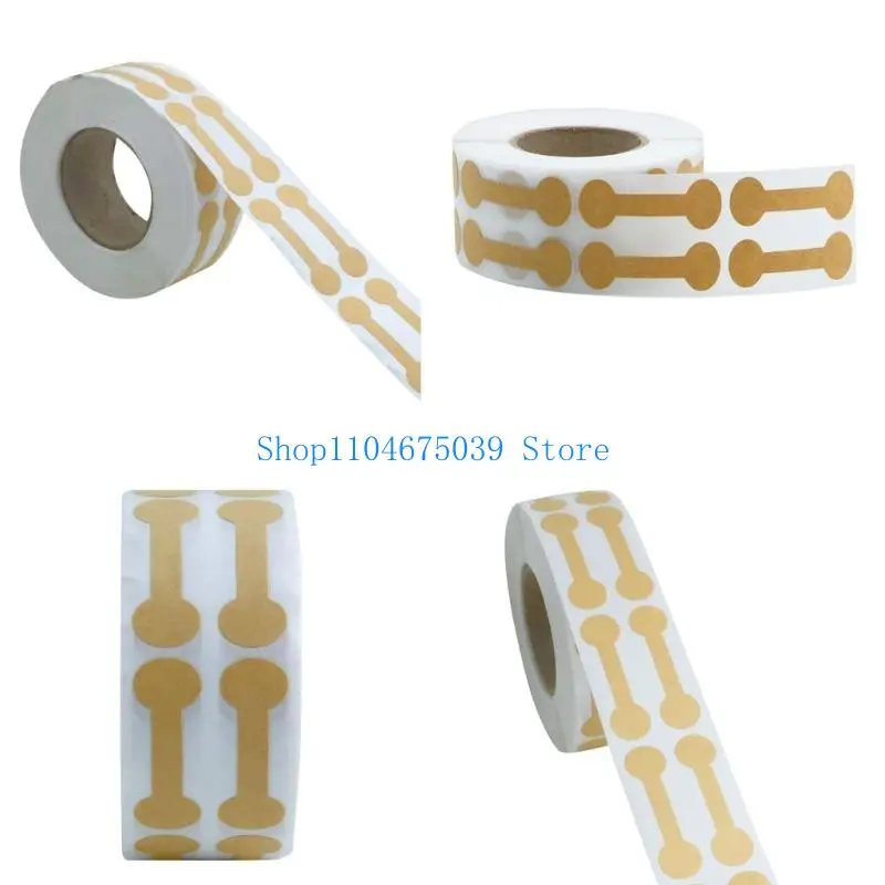 5asd 500 Pcs Portable Jewelry Price Tags Adhesive Stickers Kraft Paper Labels