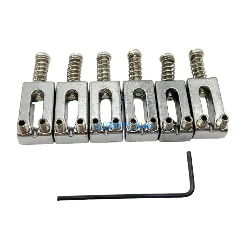 G6DE Tall Accuracy Electric Guitar Bridge Pad String Deposit Tailpiece for Accurate Adjusting Permanent Metal Mixture Building