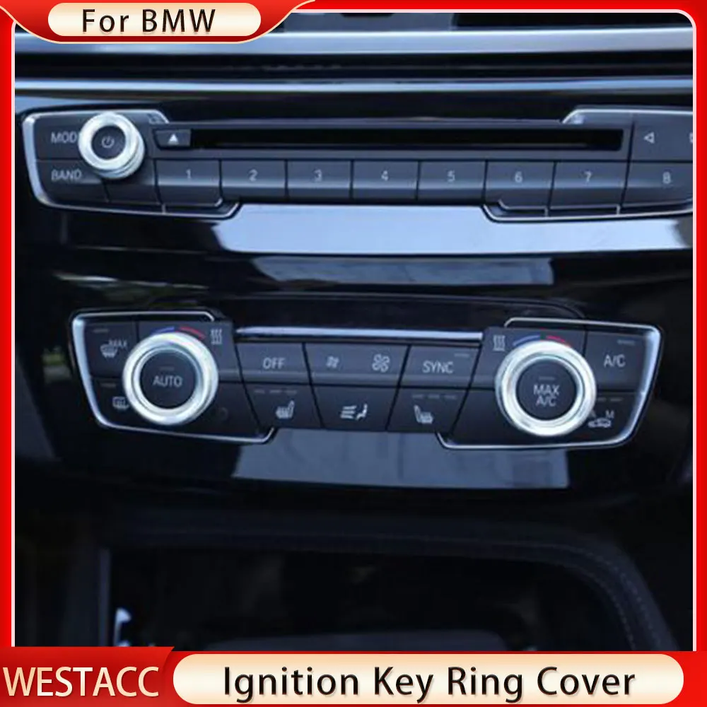 3Pcs Air Conditioning Knob Audio Volume Control Button Ring Cover for BMW 1 2 3 3GT 4 Series X1 Decoration Sticker Accessories image 5