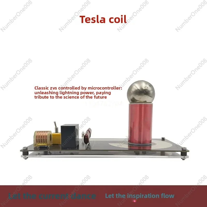5CM Mini Tesla Coil Artificial Lightning Generator for Science Education Plasma Spark Gift