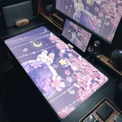 Kawaii Rabbit Purple Cartoon Mouse Pad Gaming keyboard Office Accessories Xxl Non-Slip Carpet Rubber Mousepad Home HD Print Rugs