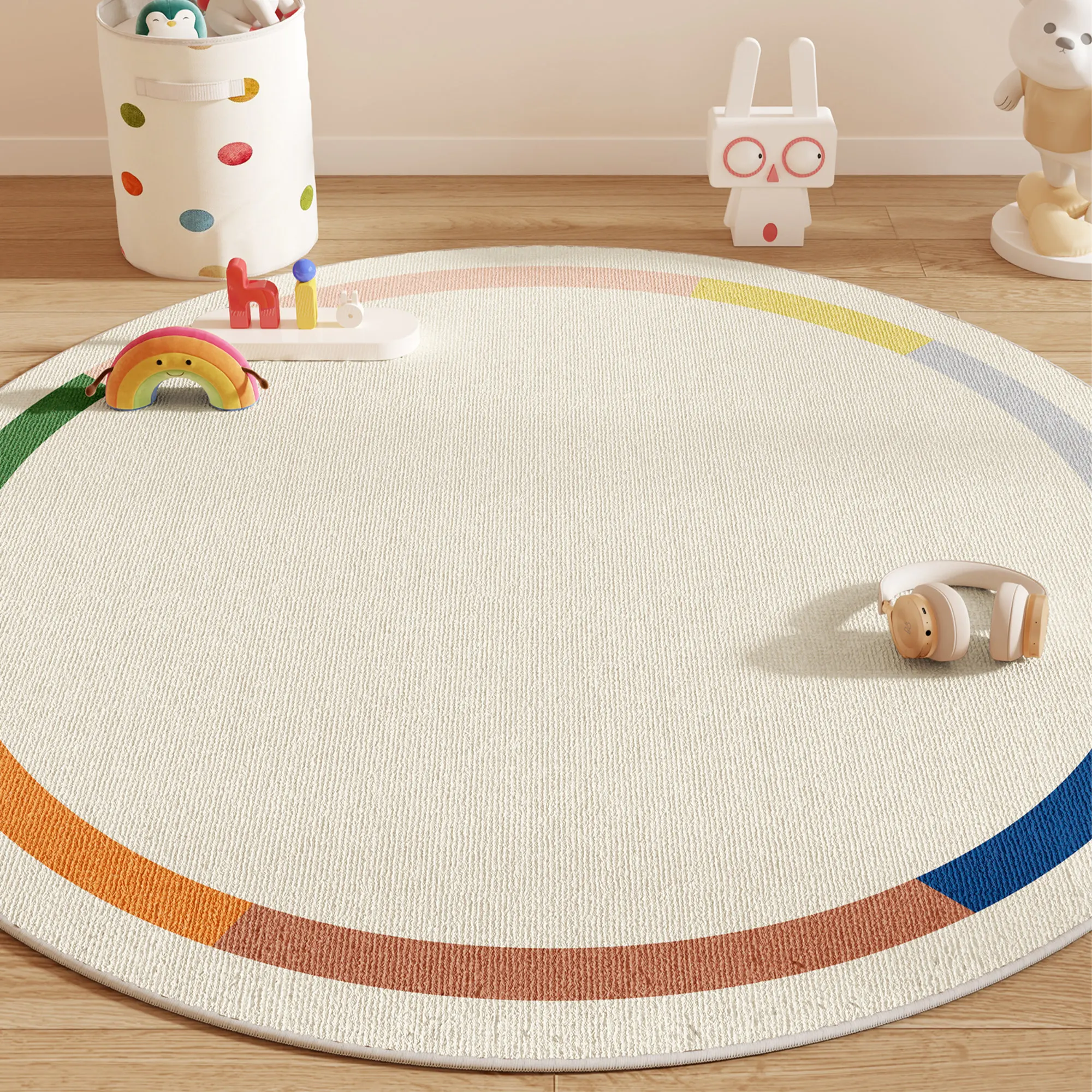 Cartoon Round Carpet Waterproof and Anti-fouling Bedroom Bedside Blanket Reading Area Floor Mat 2026 New