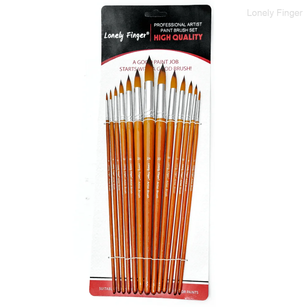 

Набор круглых кистей, 13 круглых кистей для художников с длинной ручкой, набор кистей для акриловой краски художника для акварельных акриловых масел, мо