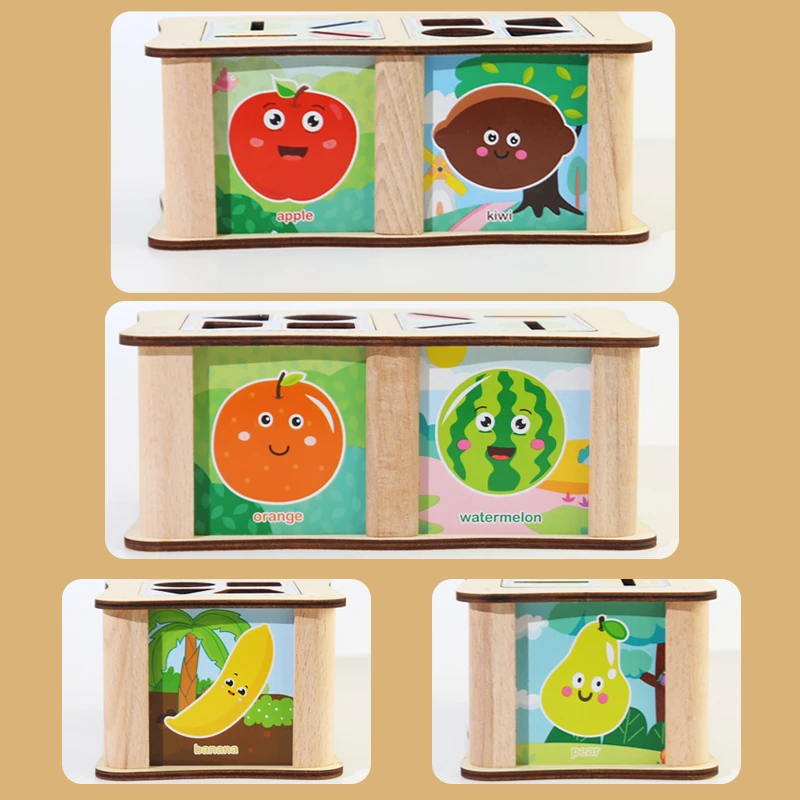 나무 색 모양 정렬 상자 몬테소리 장난감 색상 모양 정렬 장난감 유치원 조기 학습 교육 장난감 어린이를위한 선물