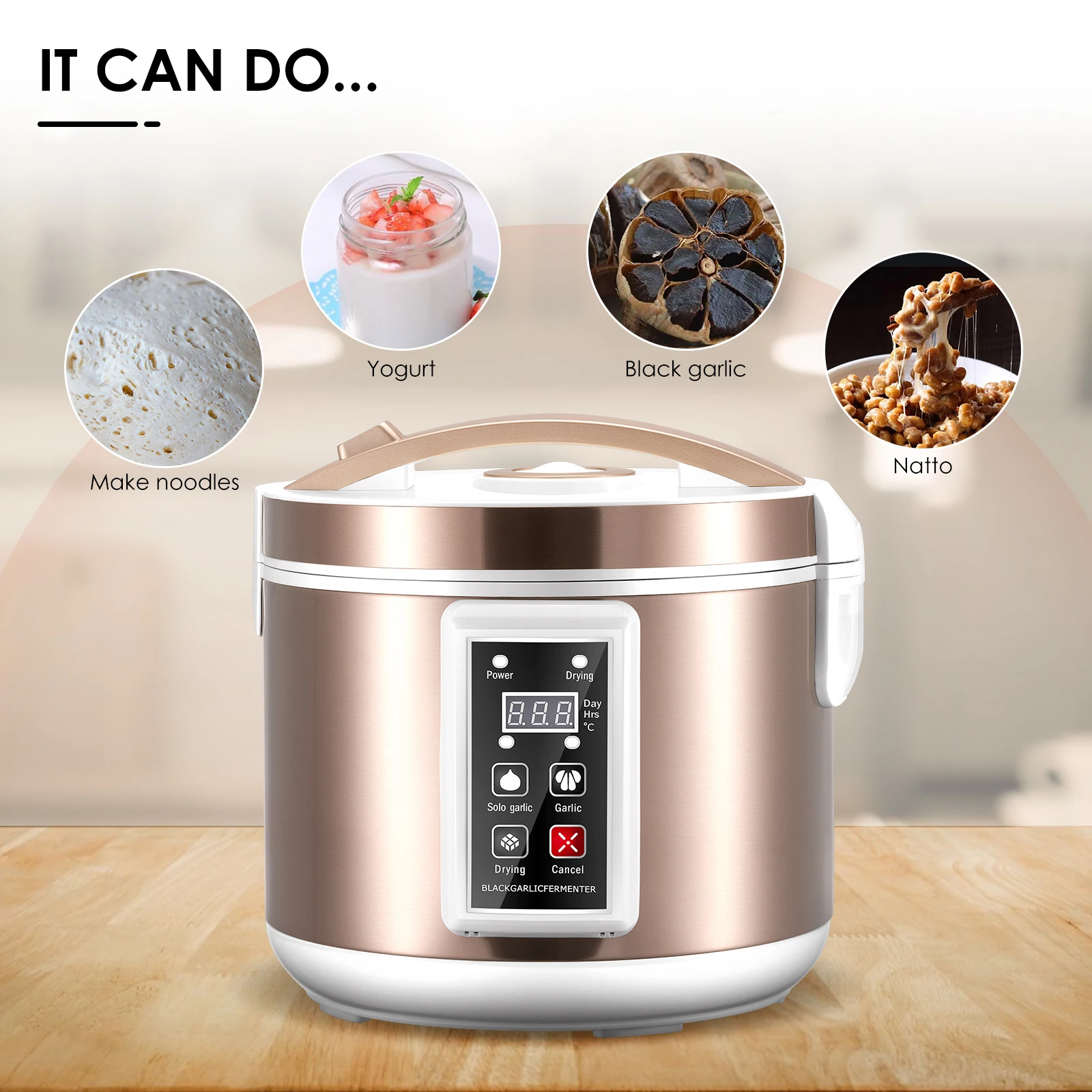 5L Black Garlic Fermenter Electric Garlics Smart Fermentation Machine Automatic Zymolysis Zymosis Pot Natto Yogurt Maker