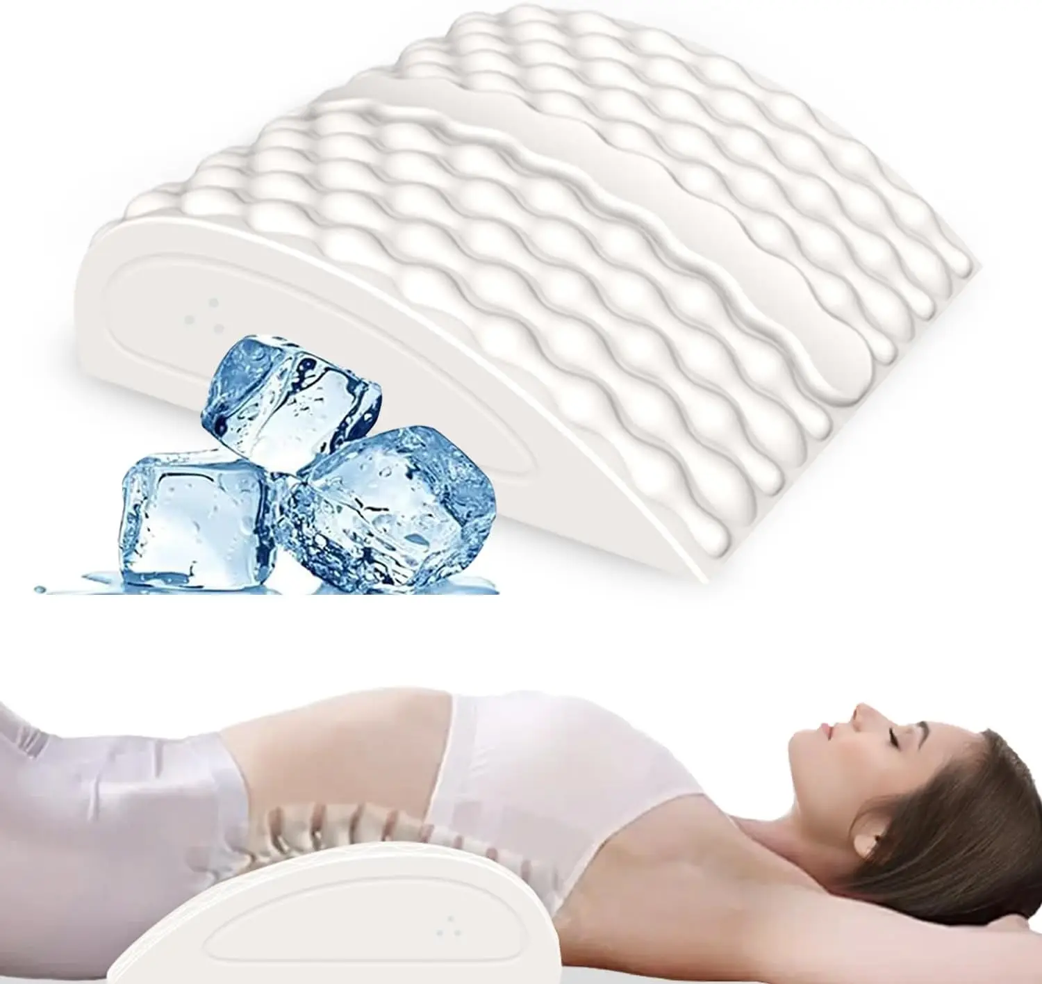 

Hot Cold Therapy Pillow for Sciatica Pain Relief, Lumbar Support with Ice Massage & Heating Stretching