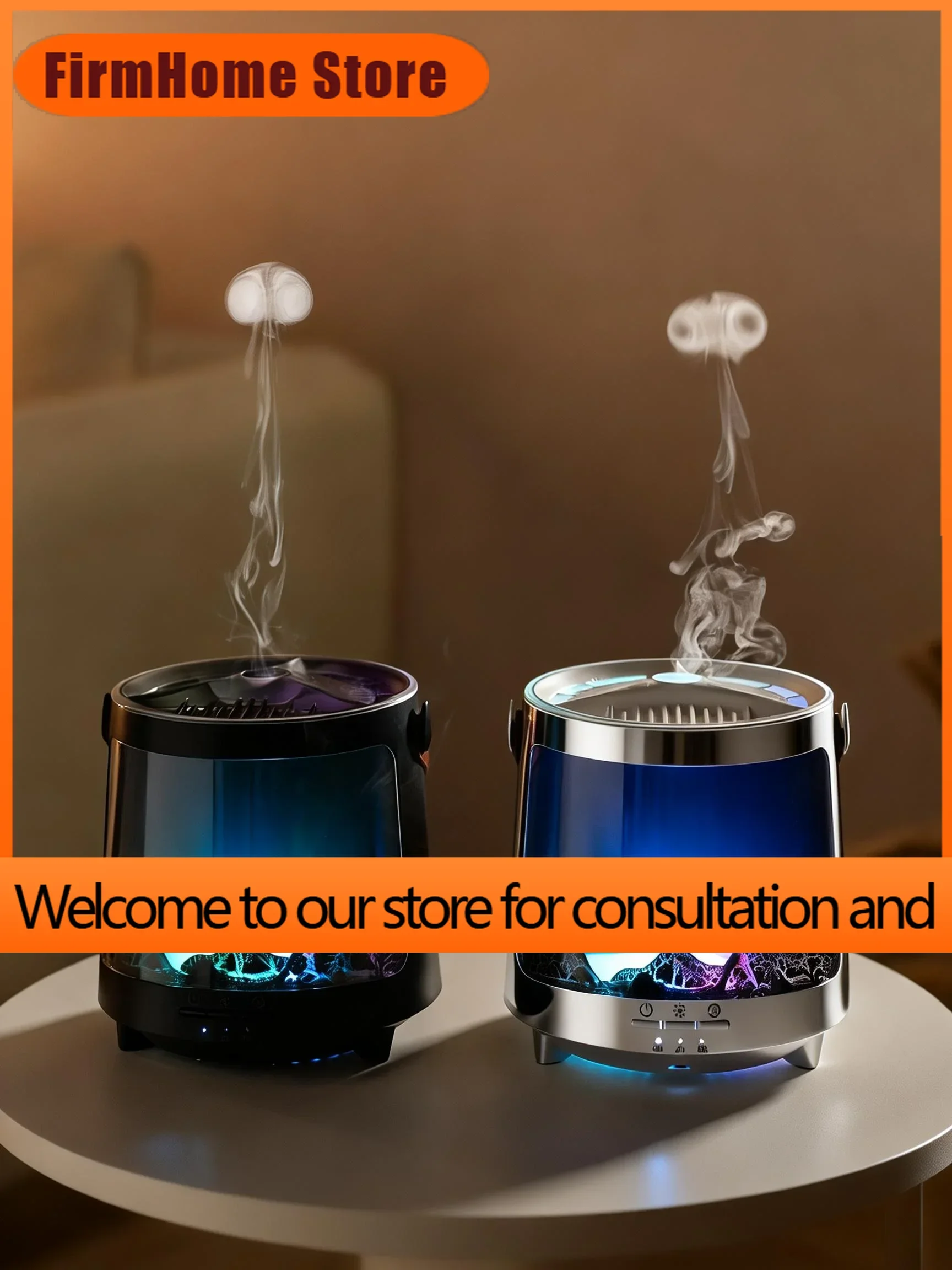 FirmHome StoreHumidifier Essential Oil Diffuser Flame Aroma Diffuser Ultrasonic Cool Mist Maker Fogger LED Night Light