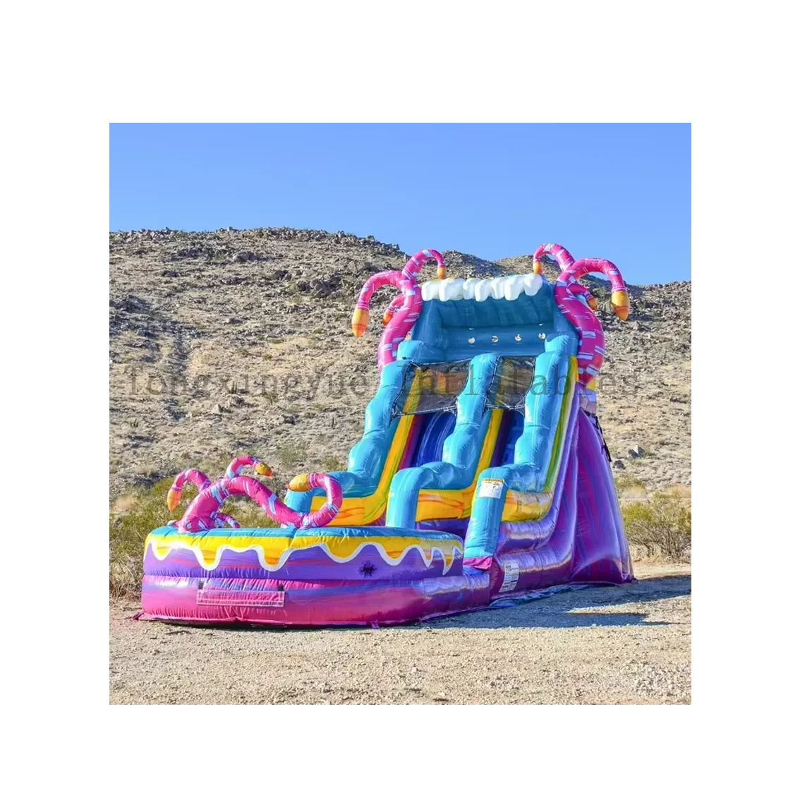 2024 New Style Large PVC Inflatable Pool Slides with Clearanced Water Slide Includes Accessory Blower