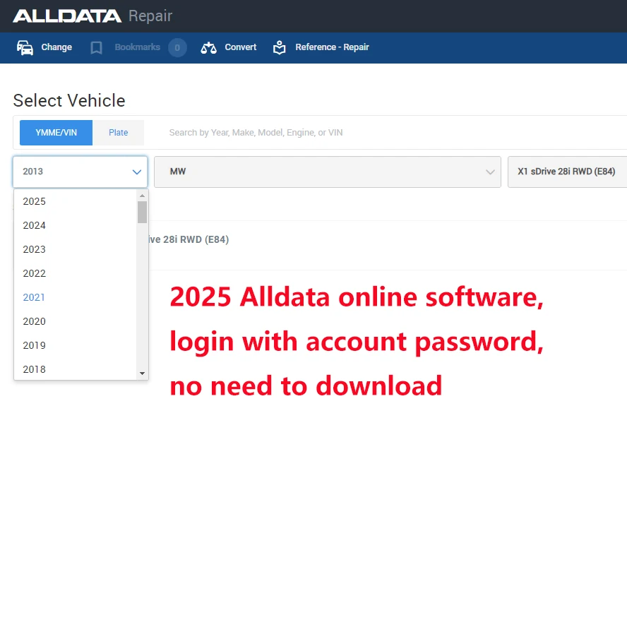 2025 Online Software for Auto Data Alldata EU US Hay-nes Truck Mit-chell Iden-tifix Workshop Repair Software Support PC Phone