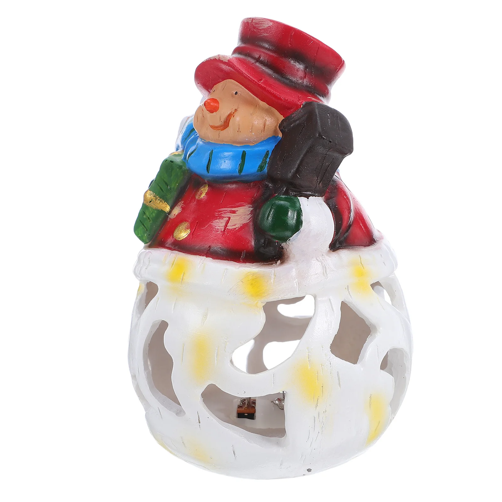 

Christmas Resin Snowman Lamp LED Night Light Lighted Table Decorative Holiday Snowman Sculpture Perfect Winter Table Centerpiece