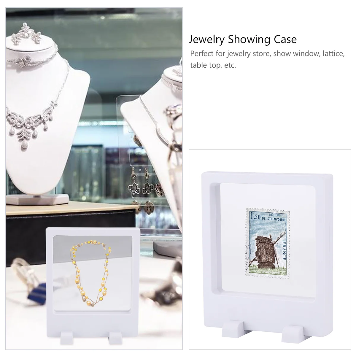 

Tiered Display Stand Jewelry Tray Showing Case Showcase Displays White Acrylic Rack