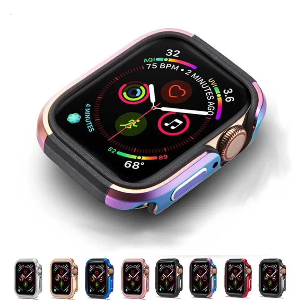 

Metal Aluminum alloy case For Apple Watch 8 7 45mm 41mm Case+TPU Protective shell For iWatch 6 5 4 3 SE 44mm 40mm 42mm 38mm Case