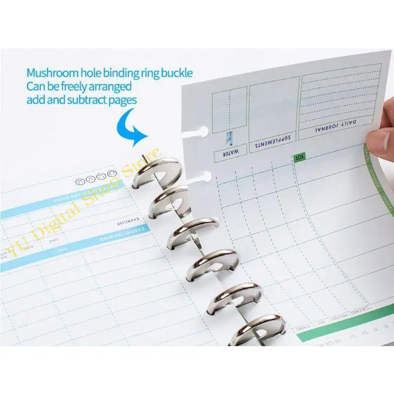 96ba 20pcs 35mm Heart Binder Rings Mushroom Hole Leaf Leaf Notebook Notepad Binding Discs Discl