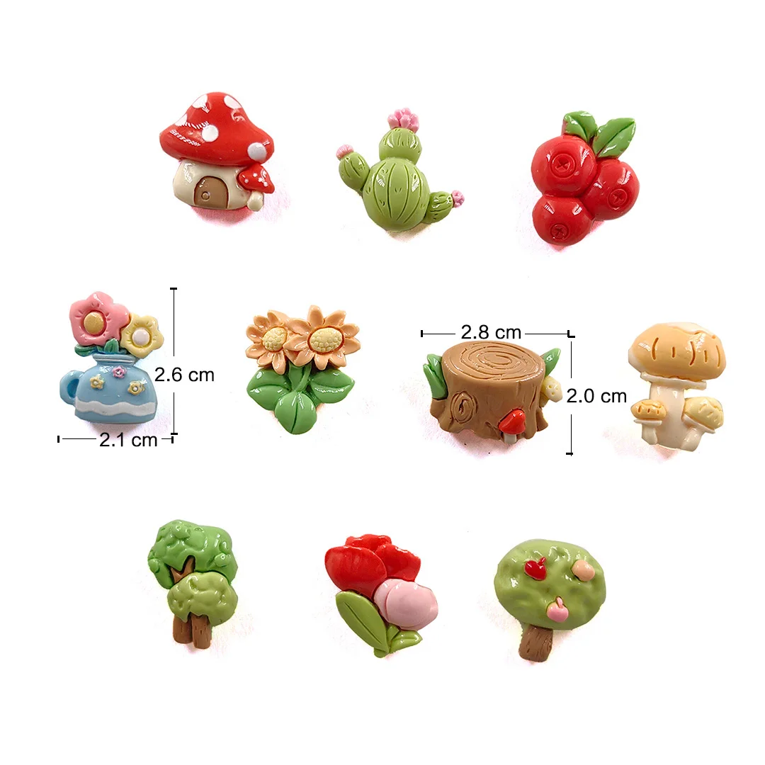 10pcs Forest Flower Mushroom Tree Trump Fridge Magnet Whiteboard Refrigerator Megnetic Message Post Home Kitchen Decoration view 2