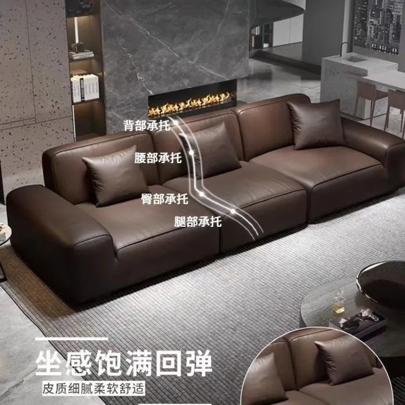 Sofa with black tofu block sand, minimalist home living room solid wood sofa