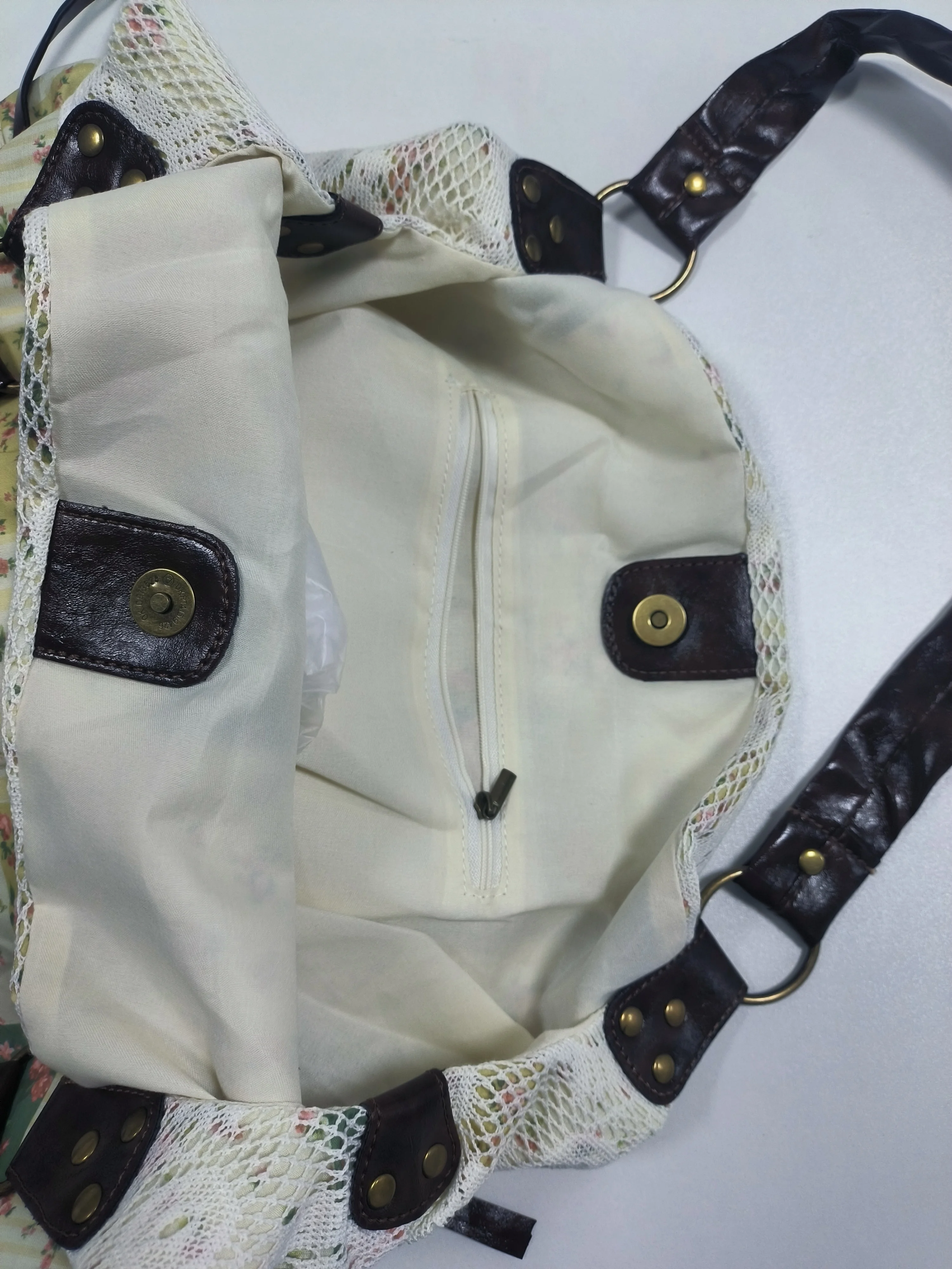 Böhmische Umhängetasche, Mori Girl Fairycore Damen Ditsy Floral Patchwork Handtasche mit Spitzenbesatz, Vintage Reise-Pendler-Einkaufstasche – Detail 6