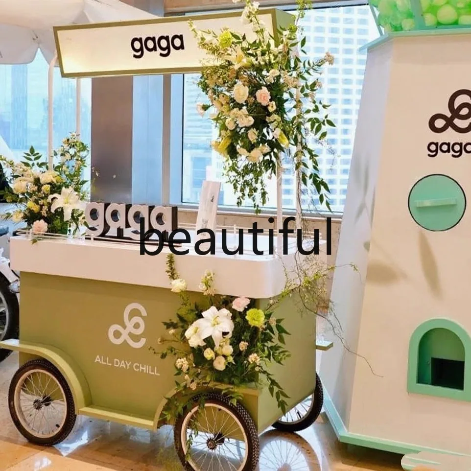 Shopping mall promotion Mobile snack cart Sales cart Wrought iron outdoor display cart