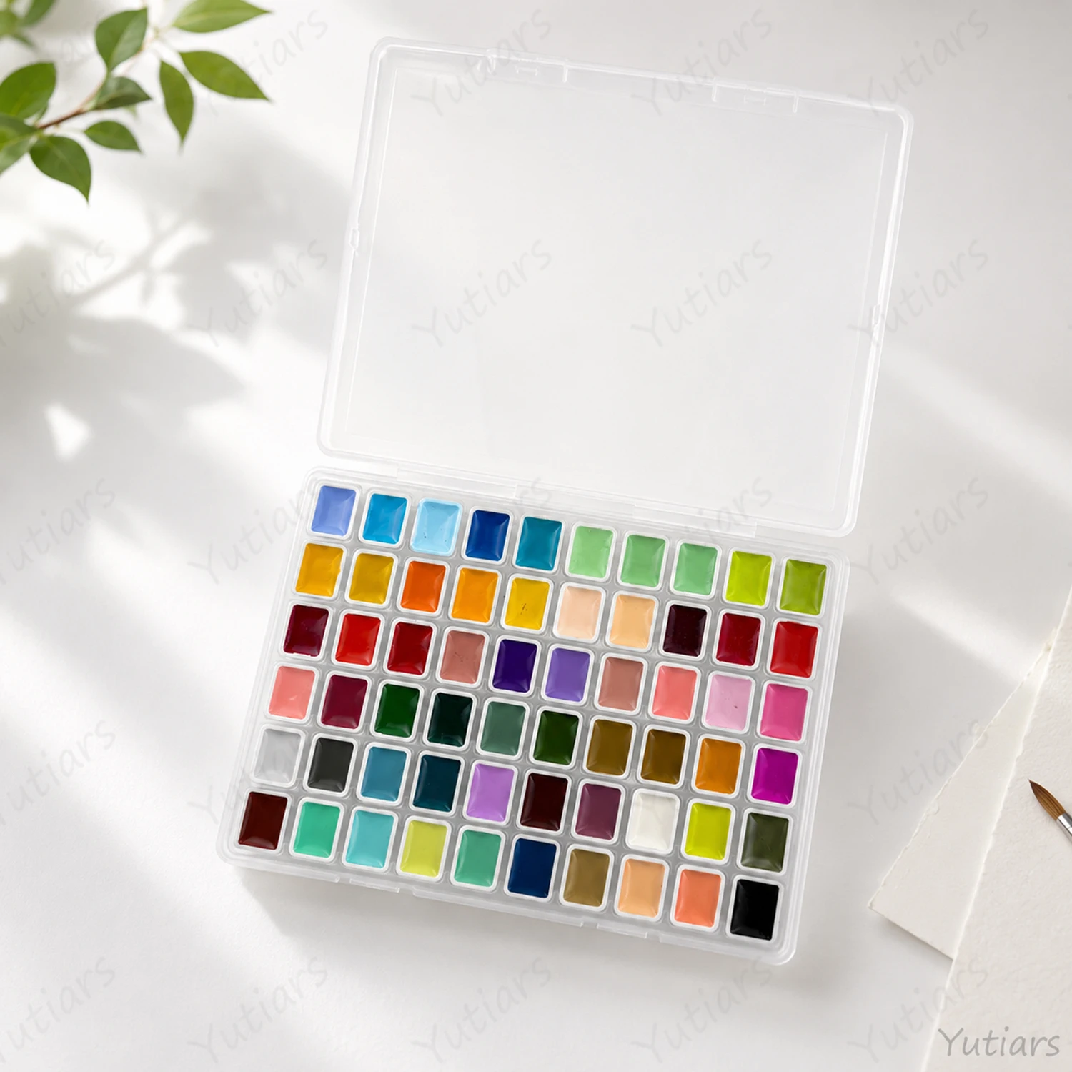 60 Color Solid Watercolor Paint Set Pearlescent Pan Colors Artist Paint Palette for Sketching Painting Journaling DIY Art Crafts