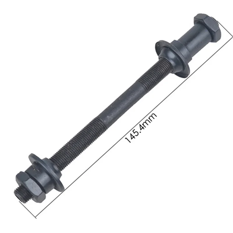 Bicycle Rear Hub Axle 145mm Steel Compatible for Loose Bead Drum Wheels Requires Quick Release Lever for Assembly and Use