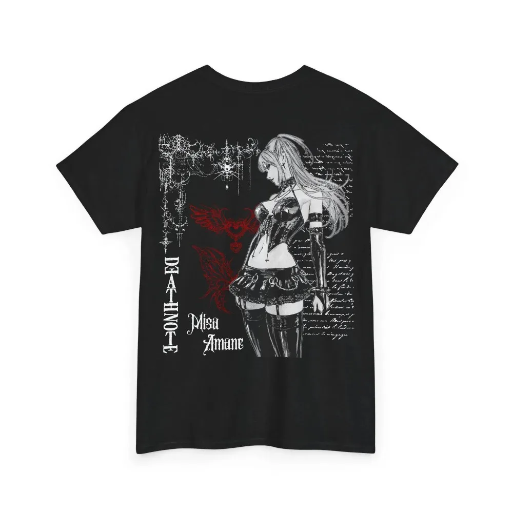 Death Note T-Shirt Vintage Gothic Streetwear Harajuku Dark Anime Grafik Unisex Oversized Rundhals Baumwolle Kurzarm T-Shirt Tops