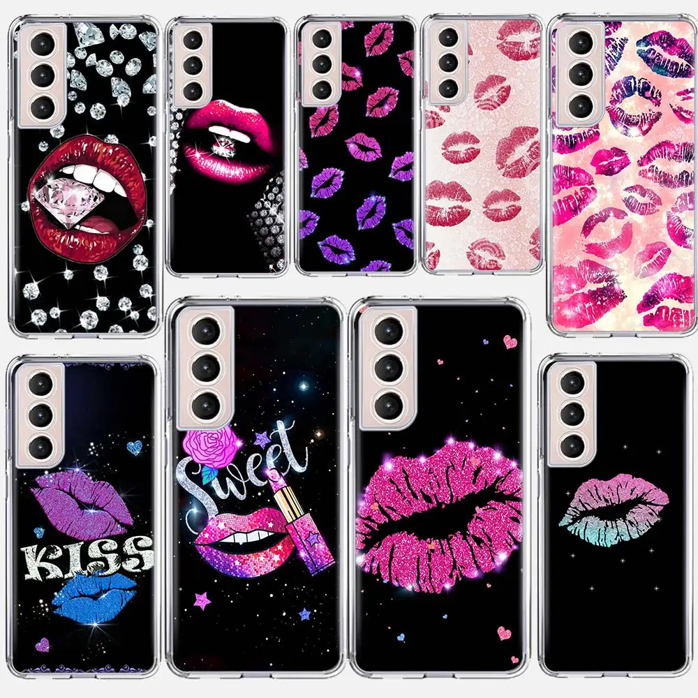 Sexy Kiss Lips Phone Case Coque For Samsung Galaxy S21 Ultra 5G S20 FE S20 Plus S10E S10 Lite S8 S9 Plus S7 Shell Cover Funda