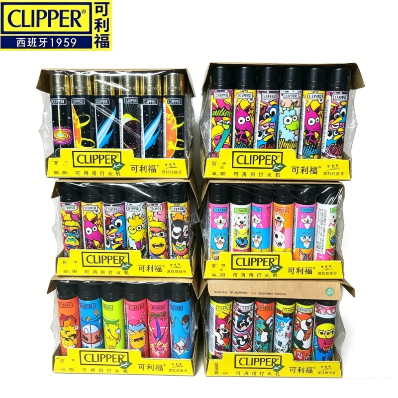 24Pcs Refillable Flint Wheel Lighters, Assorted Cool Graphic Butane Lighters Bulk Pack Reusable Smoking Accessories & Men's Gift