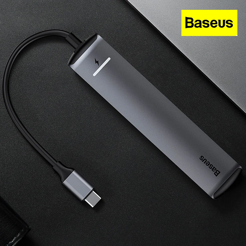 

Baseus Type-c Expansion Dock Macbook Converter Computer Accessories for Laptop Fast Charging USB Network Cable Port HDMI Hub