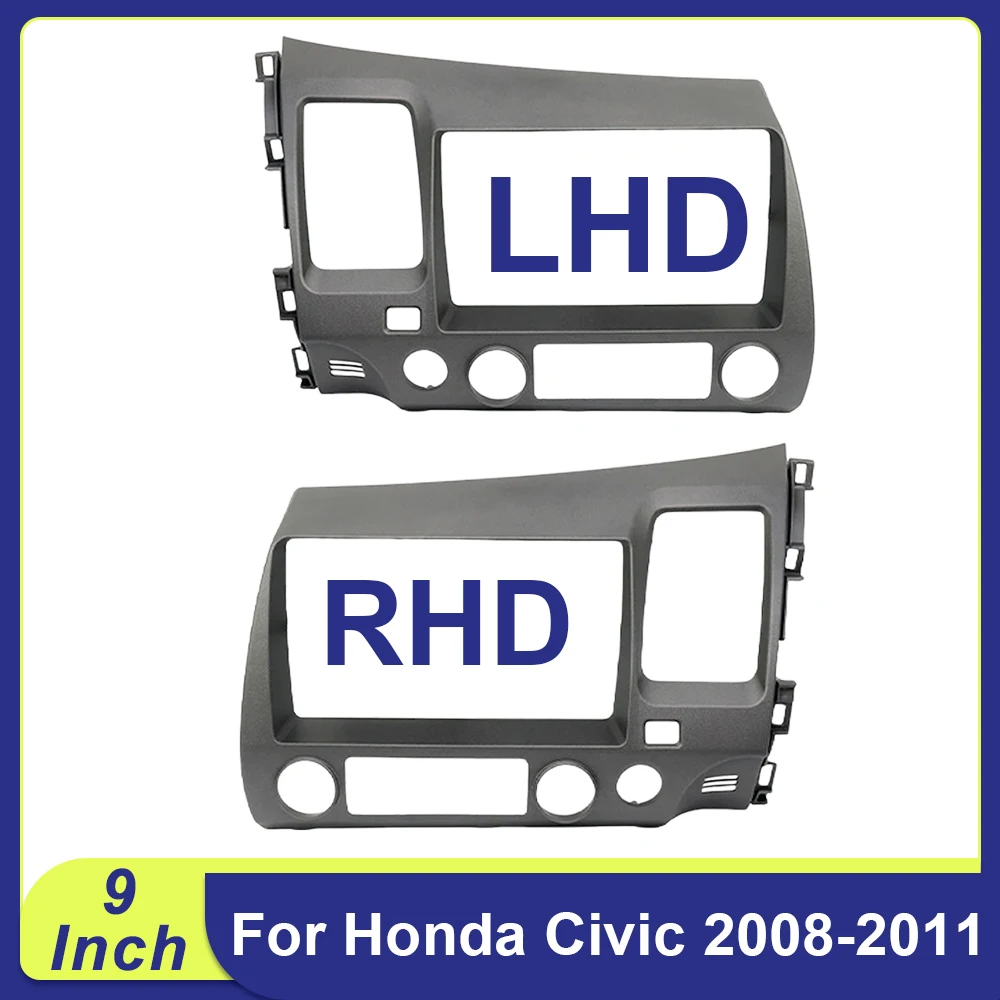 

9 INCH For Honda Civic 2008-2011 2Din Car Audio Radio Fascia Frame Adapter MP5 DVD Player Fitting Head Unit Cover Panel Trim Kit