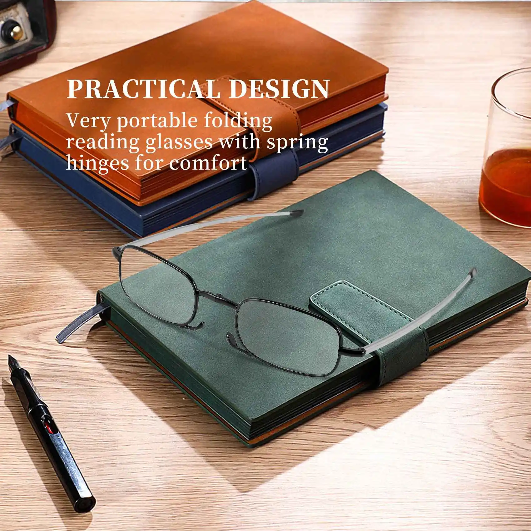 Portátil quente 1 pares de óculos de leitura dobráveis compactos com mini flip top maleta para moda masculina e feminina rotação eyeg