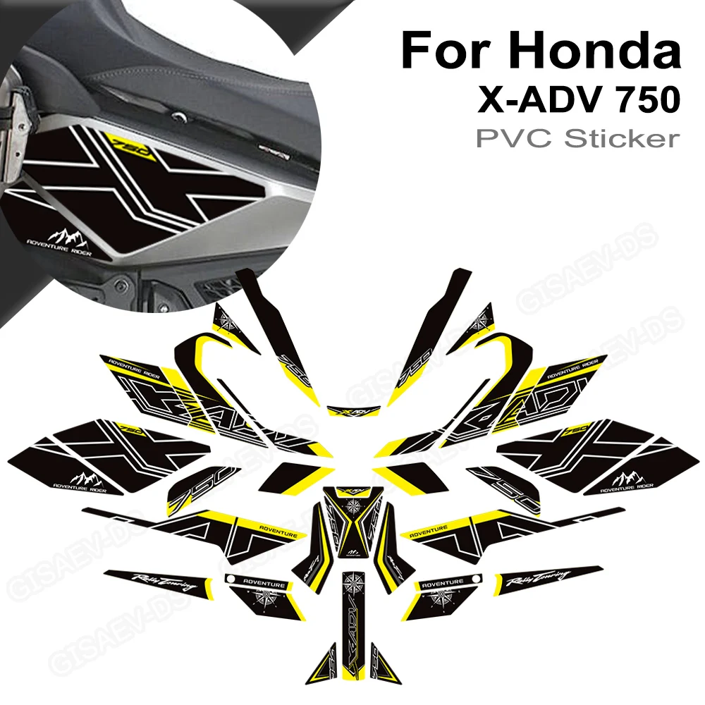 

For Honda X-ADV 750 XADV750 X ADV 750 Motorcycle Tank Pad Knee Kit Wheel Decals Windshield Protector Sticker 2021 2022 2023 2024
