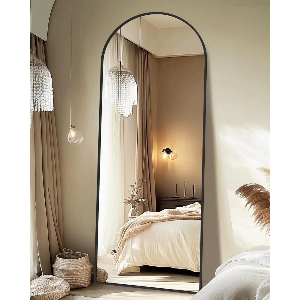 Black Full-Length Floor Mirror with Stand for Bedroom and Living Room, 68x26, Stylish Home Decor