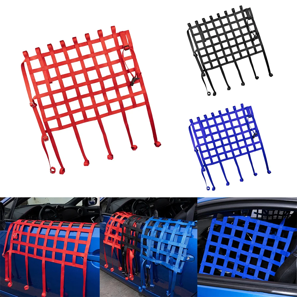 Racing Automotive Window Net for Rally Events Designed for Driver Protection During Acceleration Braking and Cornering
